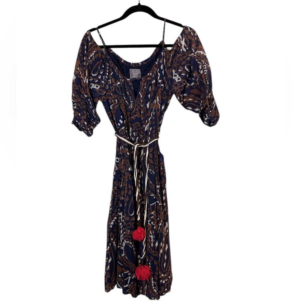 Vanessa Virginia Women’s Convivial Cotton Off Shoulder Paisley Midi Dress sz 6
